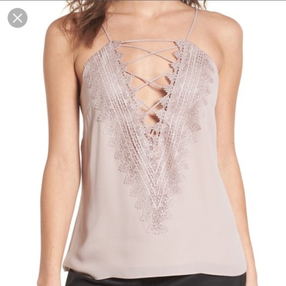 WAYF lace up Josie camisole small